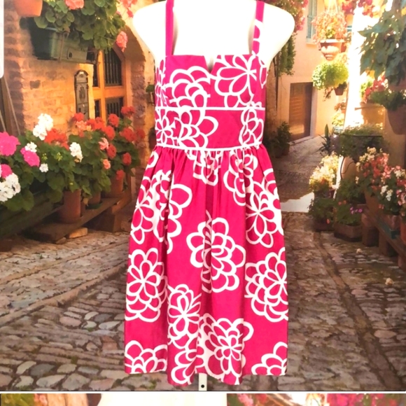 madison leigh Dresses & Skirts - Hot Pink and White Summer Sundress by Madison Leigh